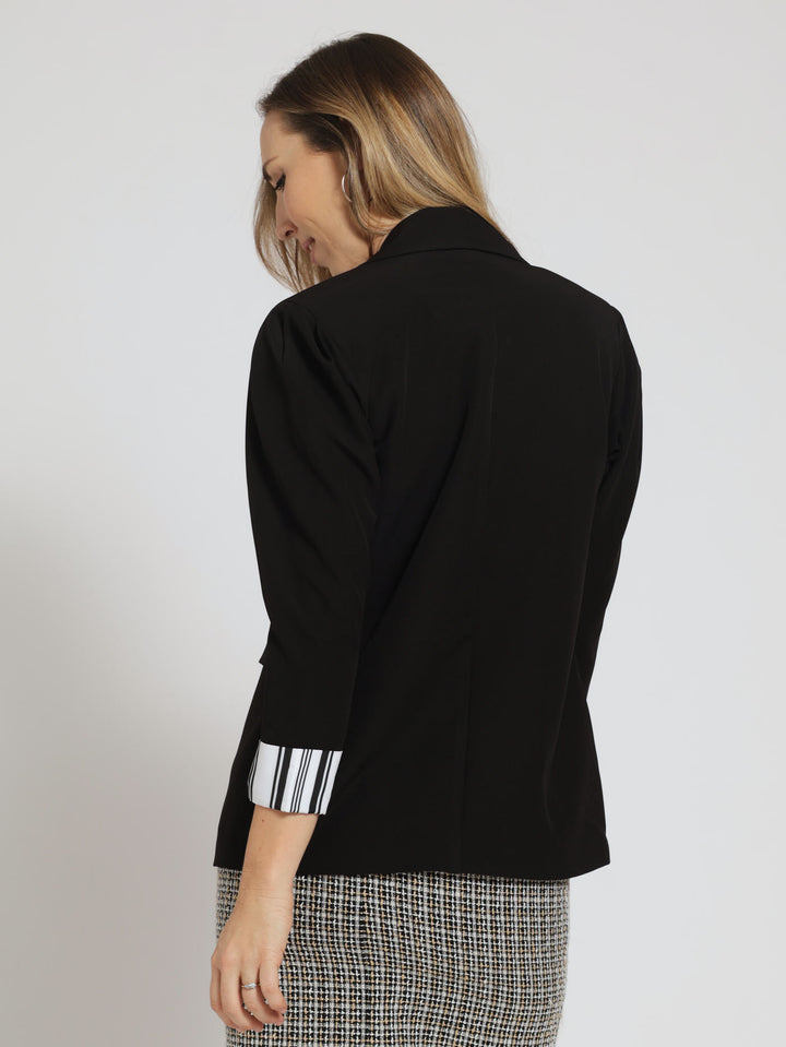 Puff Sleeve Blazer - Black