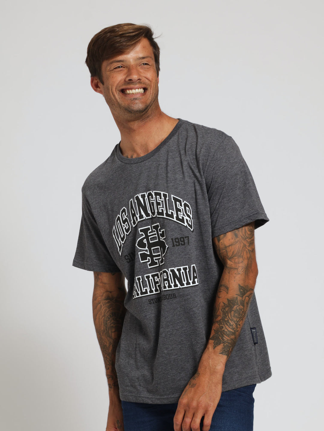 Los Angeles Tee - Charcoal Melange