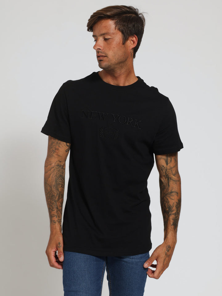 Embroidery NY Tee - Black