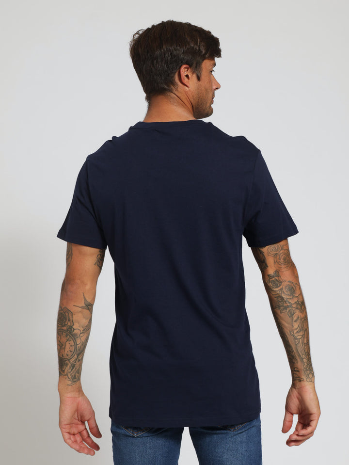 Embossed St Moritz Tee - Navy