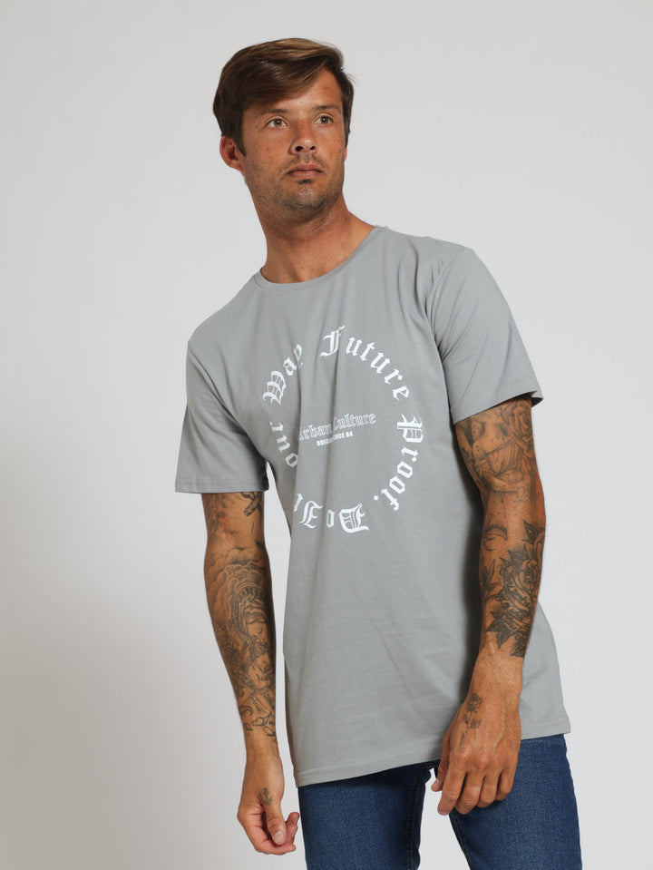 Basic Print Tee - Dark Grey