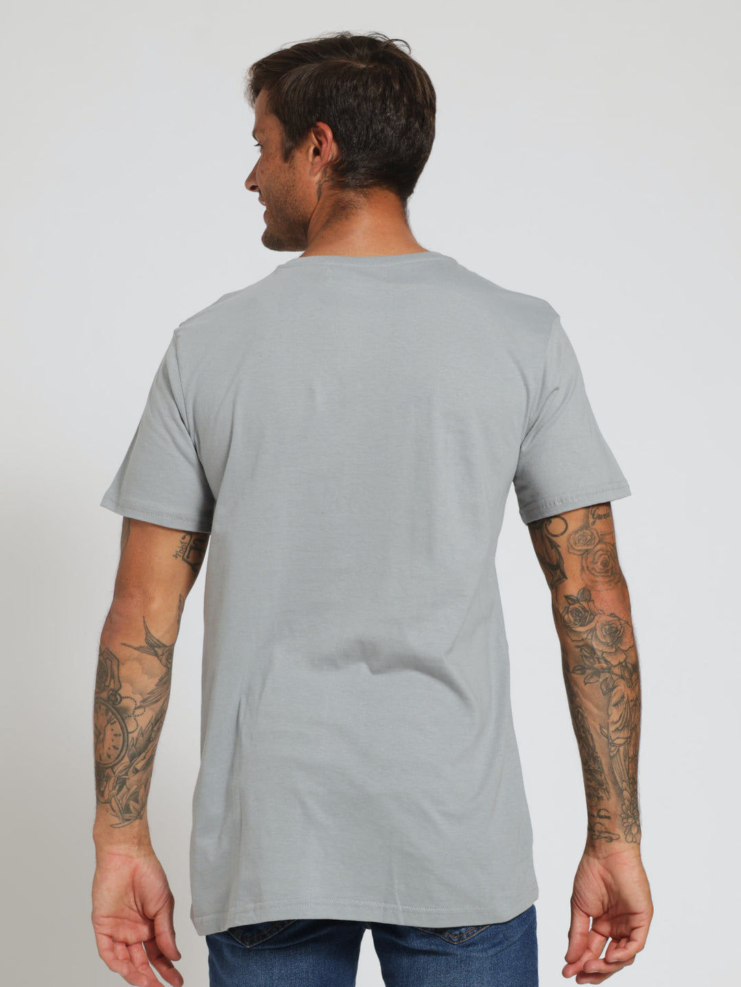 Basic Print Tee - Dark Grey