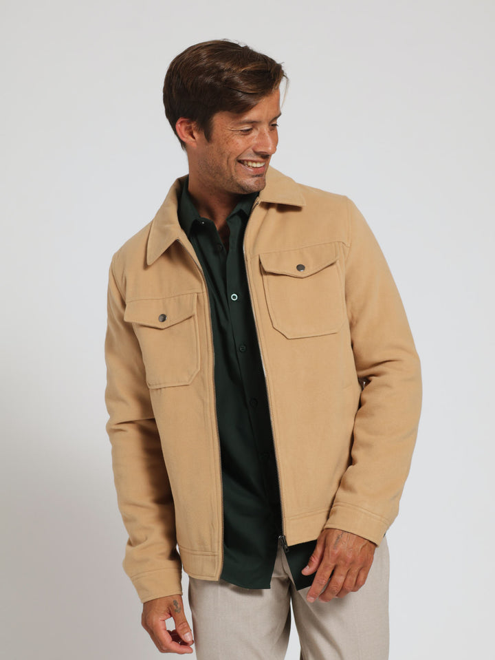 Melton Pocket Jacket - Natural