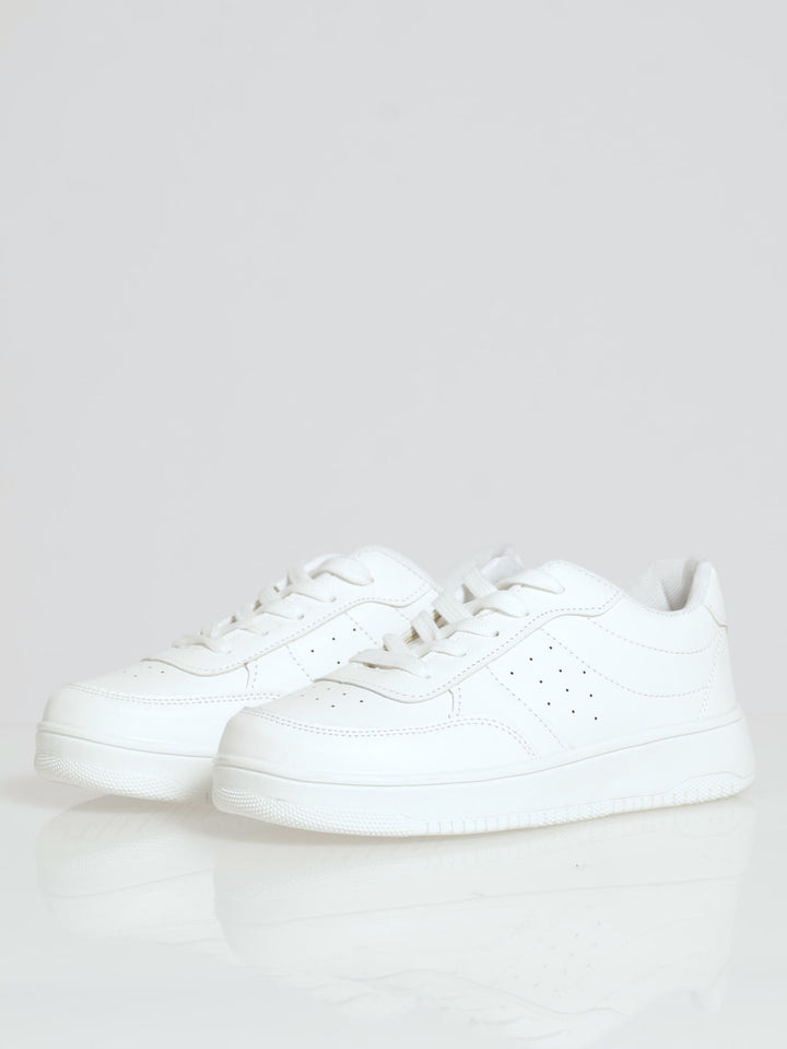 Girls Basic Pu Sneaker - White