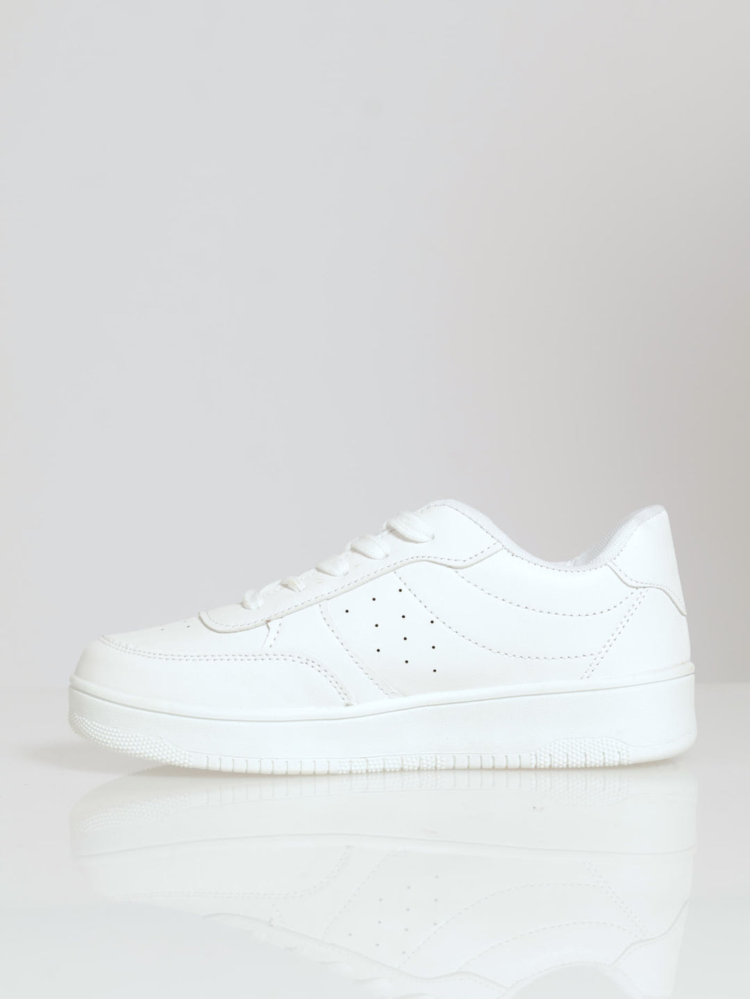 Girls Basic Pu Sneaker - White