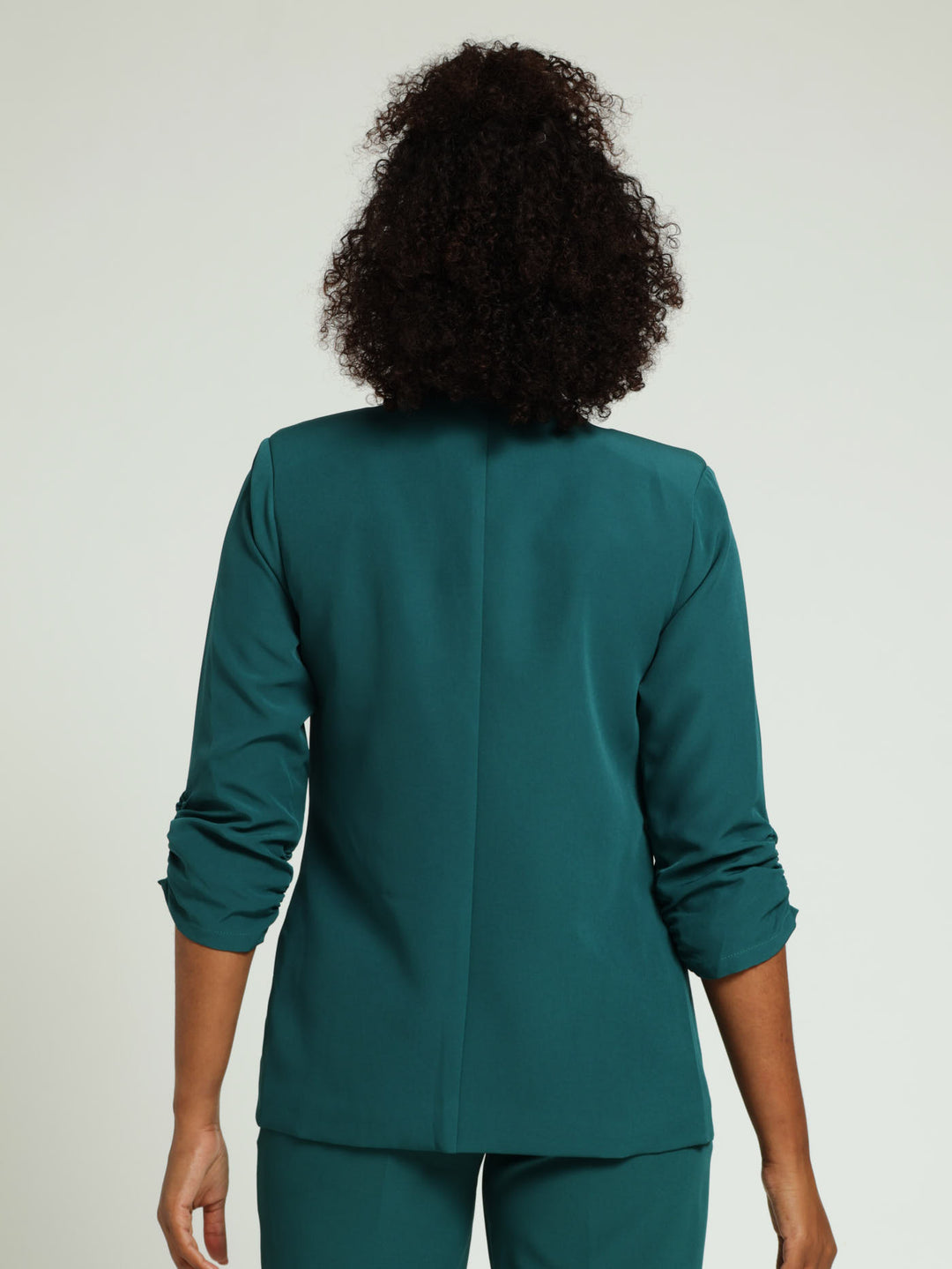 Gauged Sleeve Blazer - Teal