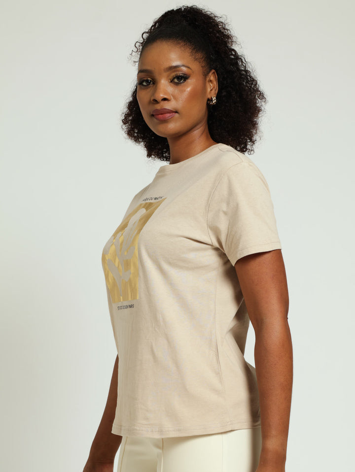 Golden Branch Tee - Stone