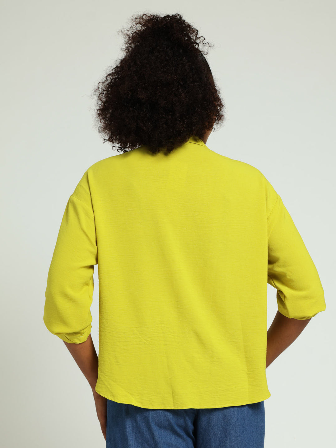 Long Sleeve Slouchy Shirt - Chartreuse