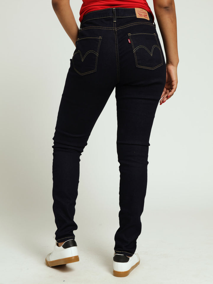 Curvy Hirise Superskinny Cast Shadows Jeans - Dark Wash Ink