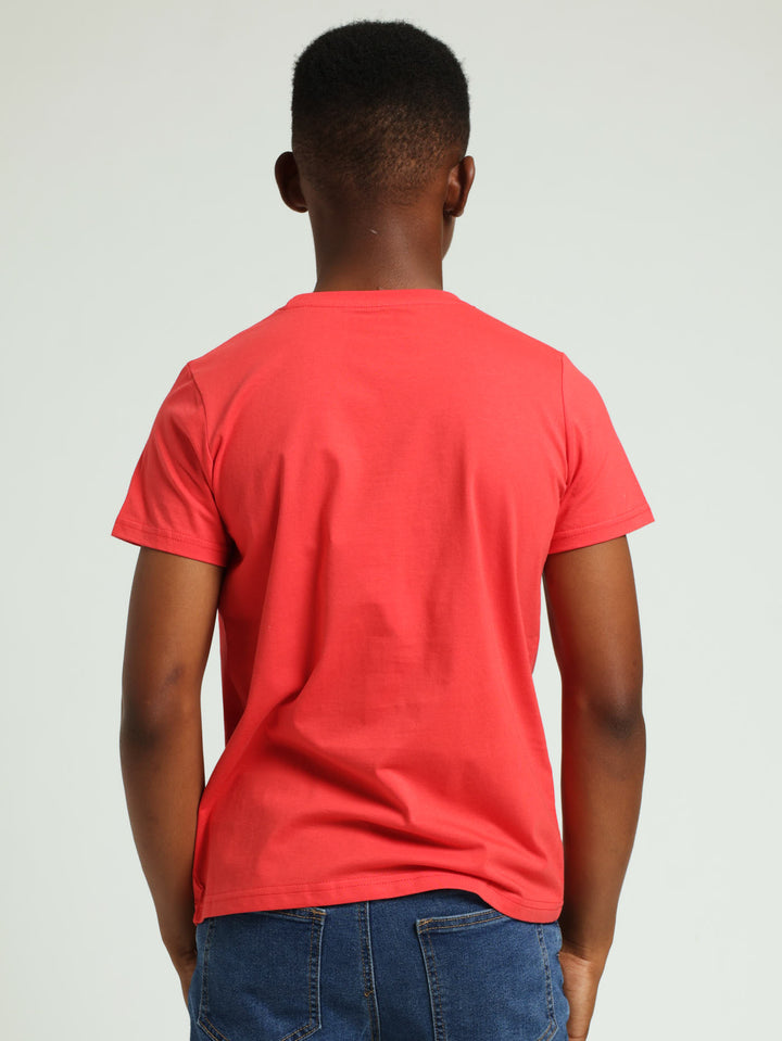 Boys Strong Logo Tee - Red