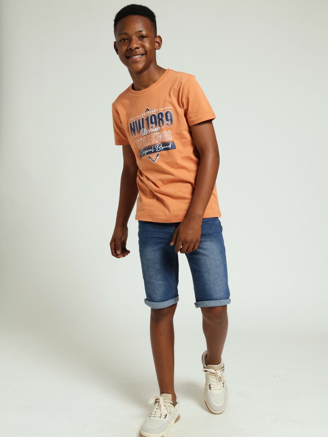 Boys Style Kings Print Tee - Rust