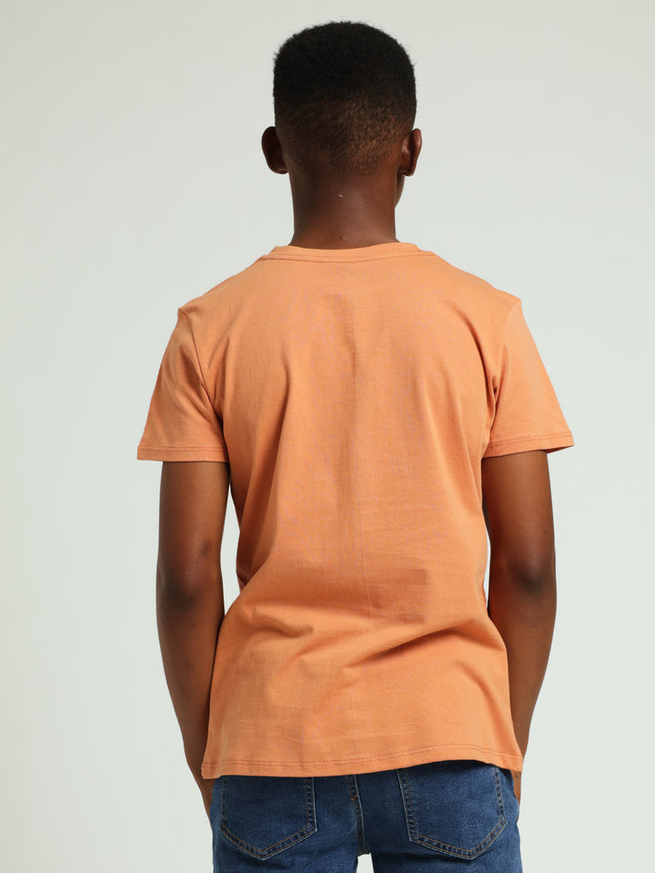 Boys Style Kings Print Tee - Rust