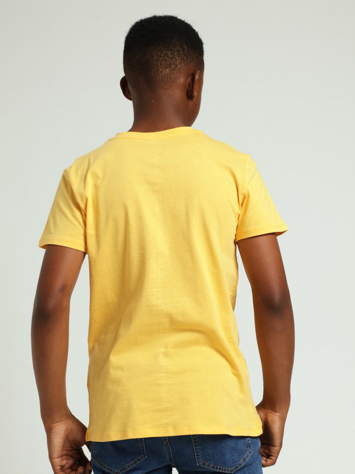 Boys Music Print Tee - Yellow