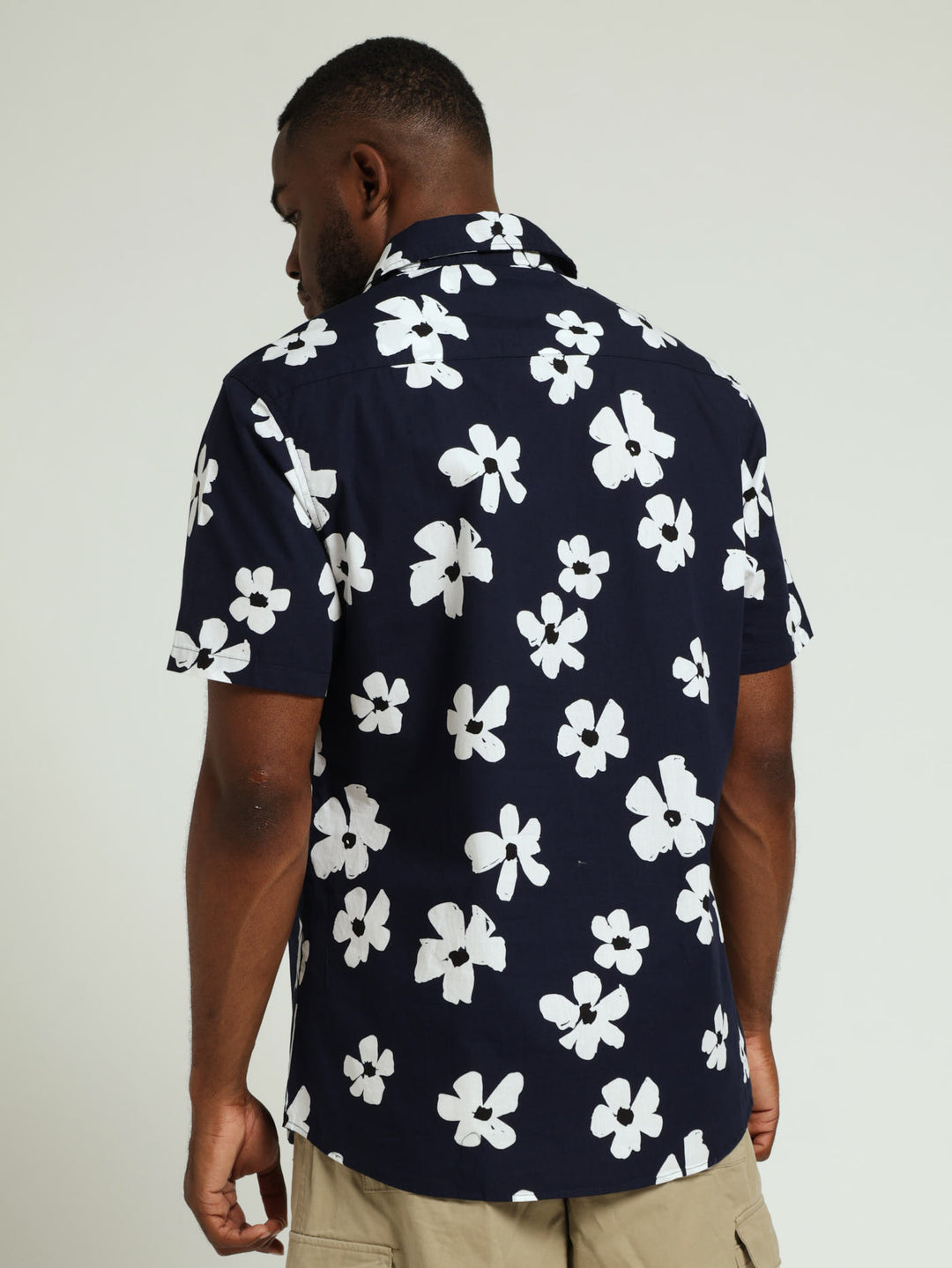 Navy White Floral Shirt - Navy/White