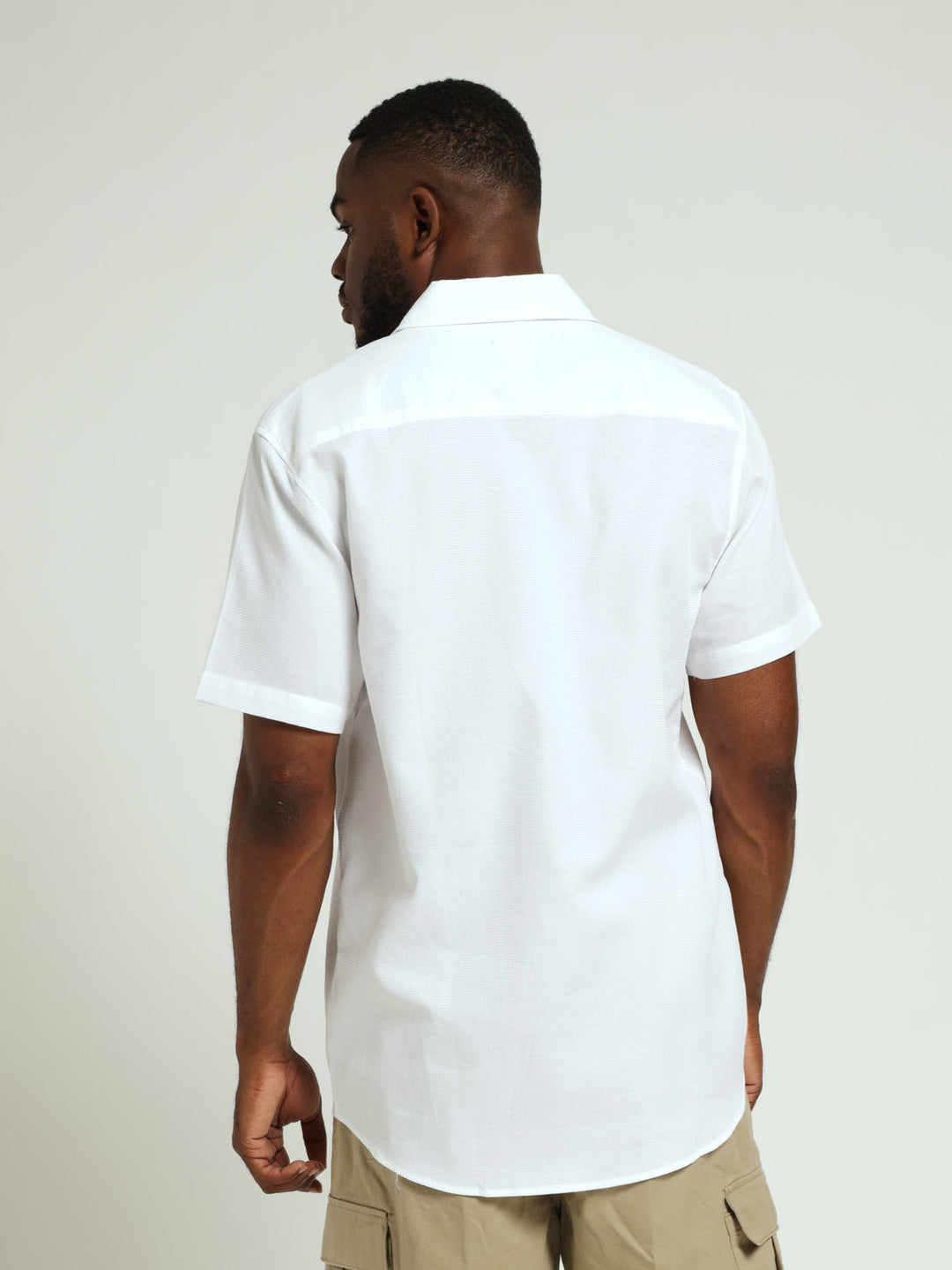 Mini Waffle Surface Interest Shirt - White