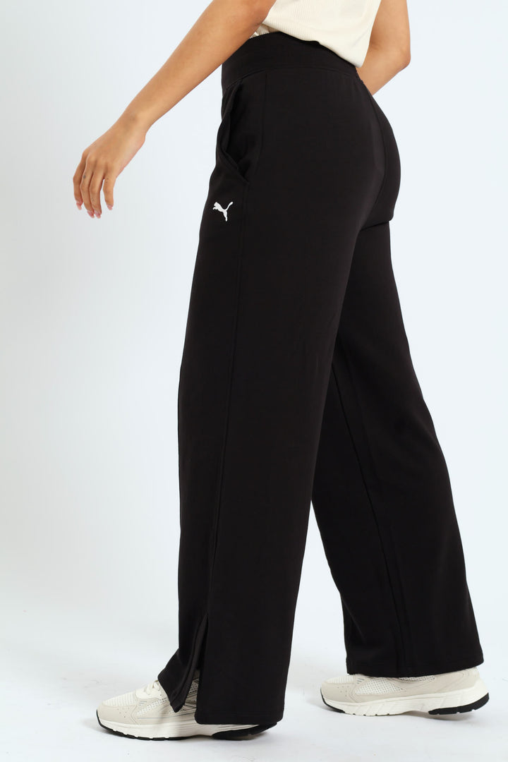 Her High-Waist Straight Leg Pants - Black