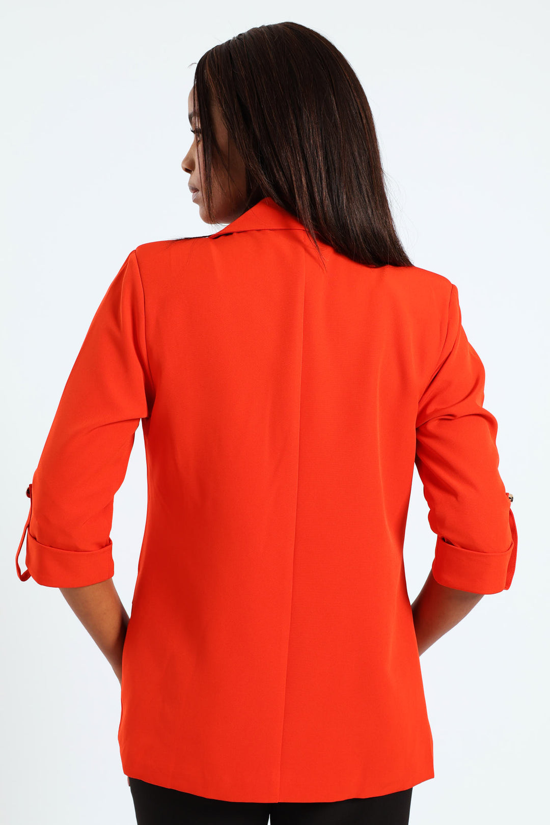 Turn Up Tab Blazer - Red