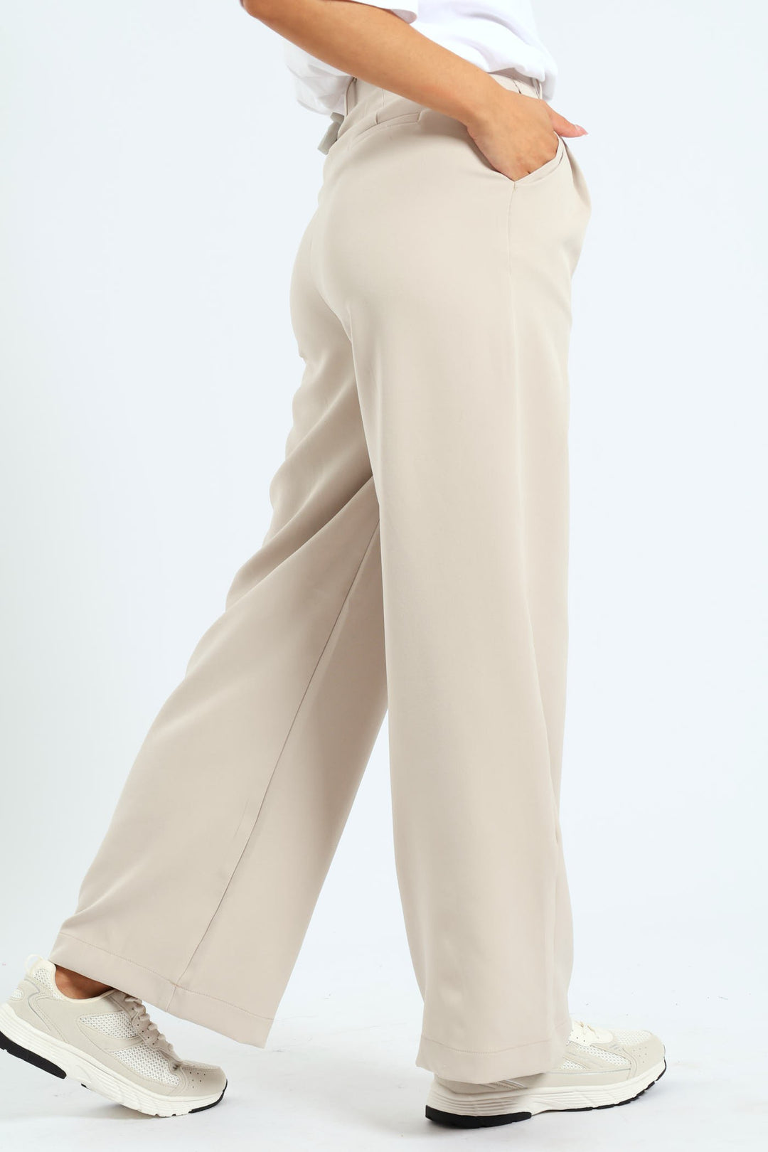 Cargo Pleated Trouser - Stone