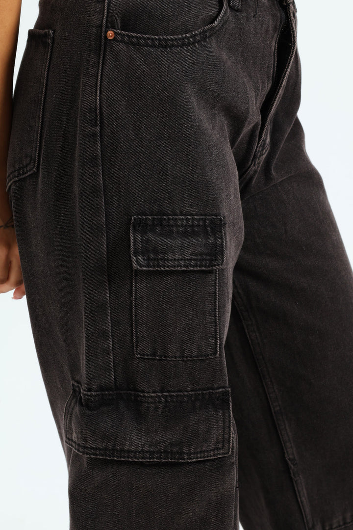 Bellow Pocket Cargo Jean - Black