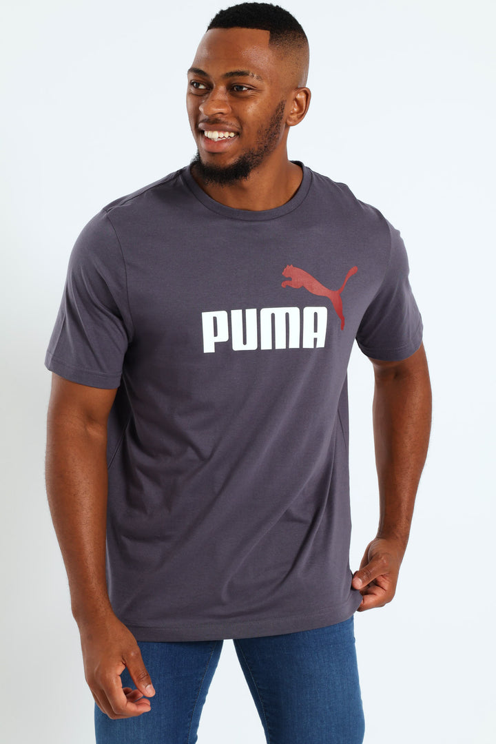 Essential Plus 2 Tone Logo Tee - Dark Grey