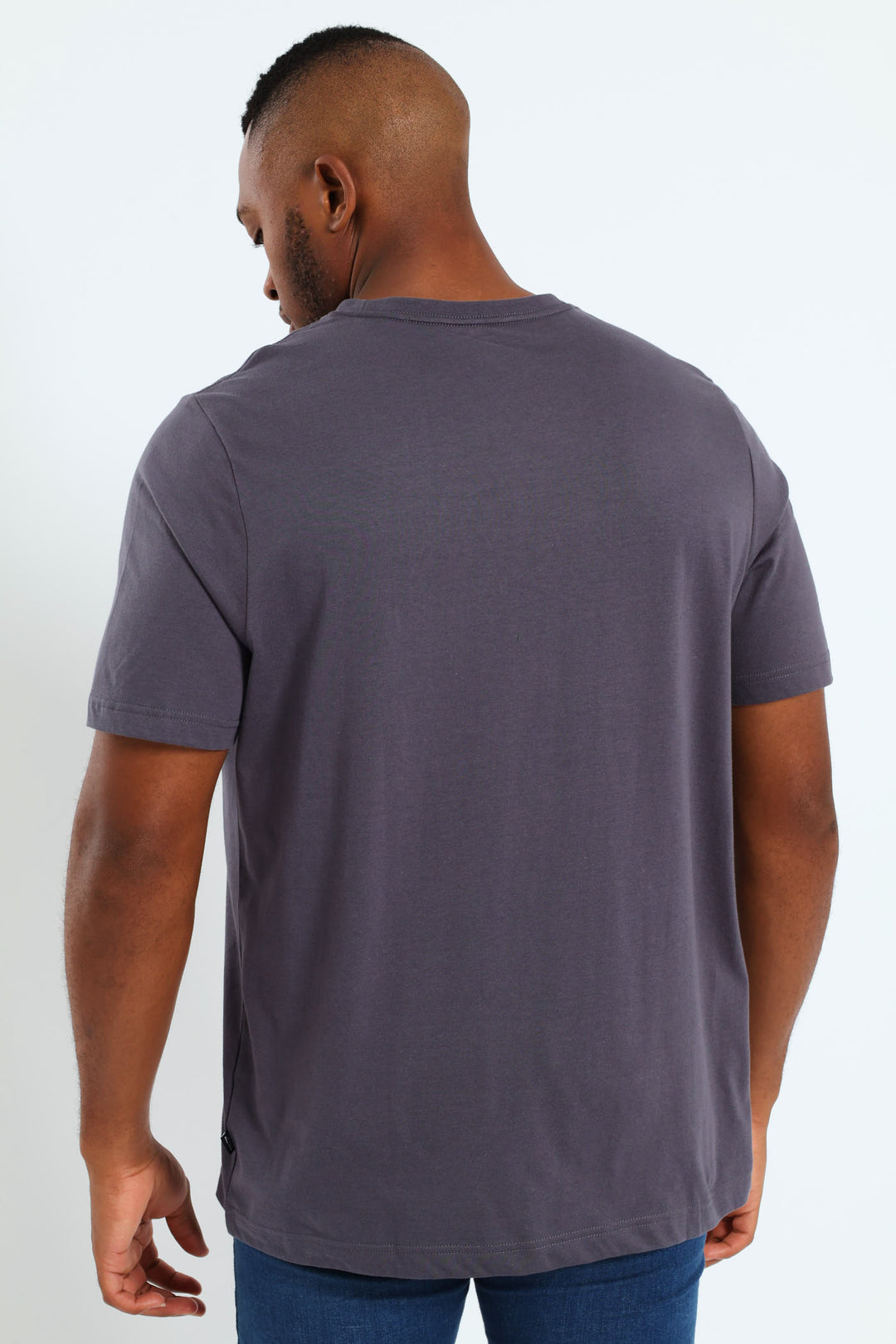 Essential Plus 2 Tone Logo Tee - Dark Grey