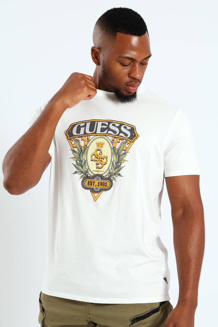 Quatro Crest Logo Tee - Off White