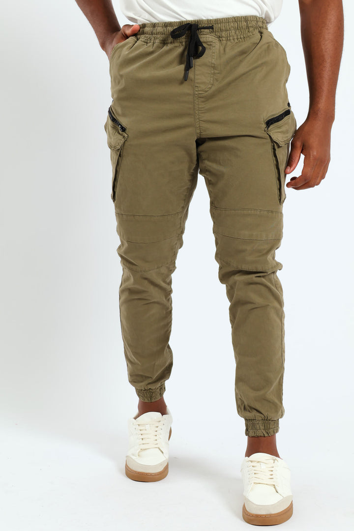 Zip Pocket Cargo Jogger - Fatigue