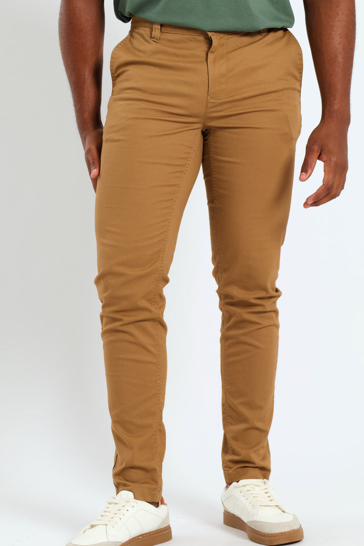 Skinny Chino Trousers - Camel