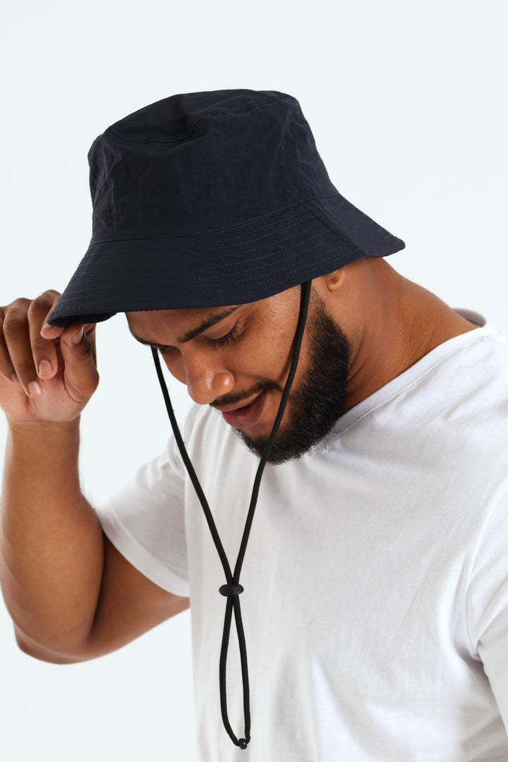 Colab Bucket Hat With Draw String - Navy