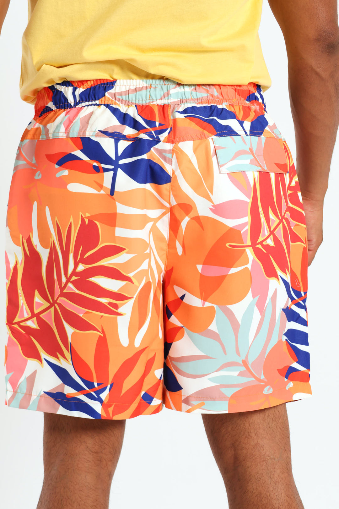 Bright Floral Swim Short - Orange