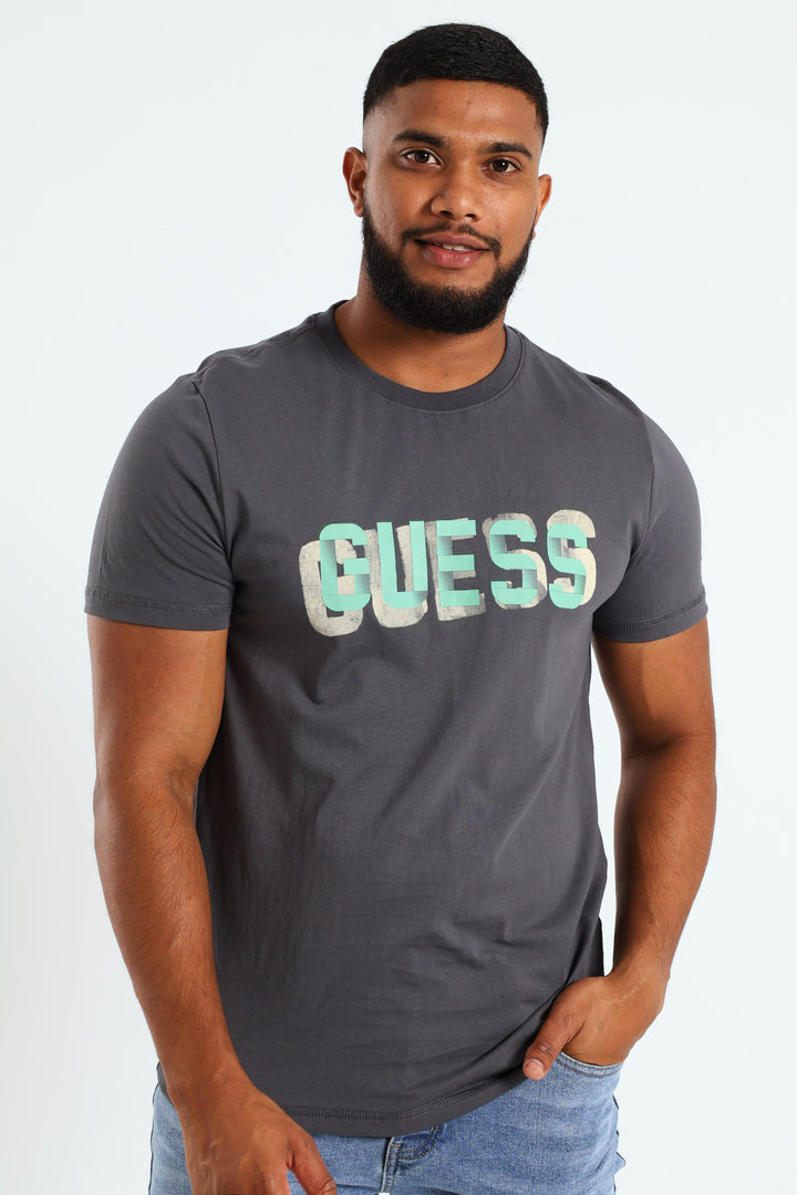 Guess Logo Tee - Dark Grey