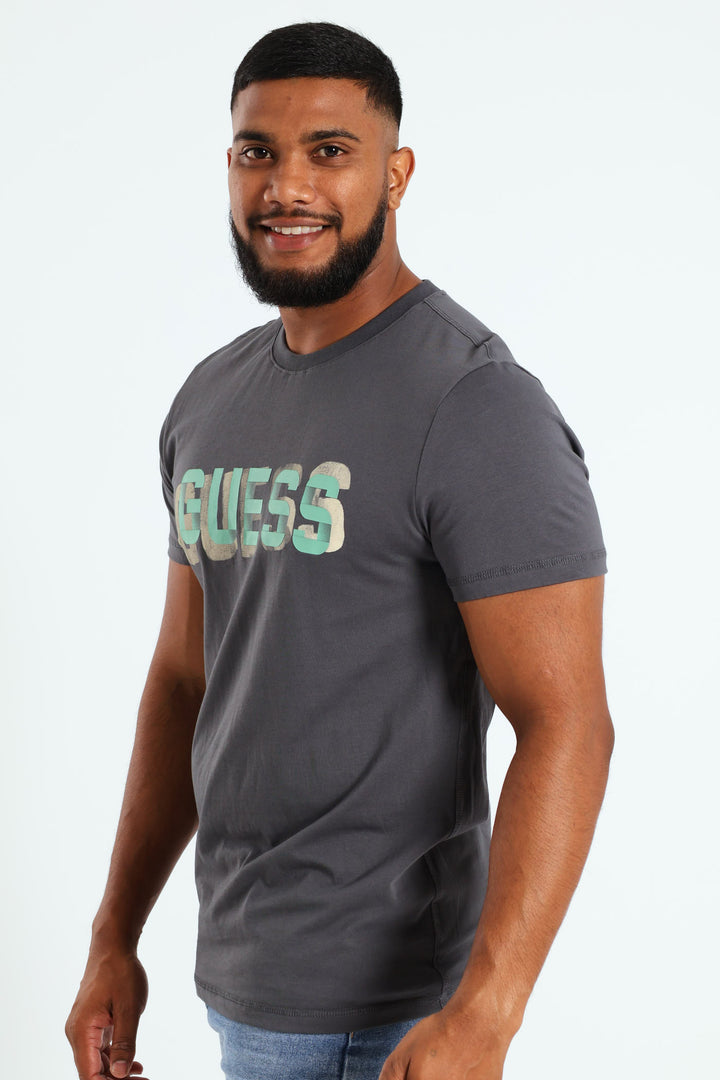 Guess Logo Tee - Dark Grey