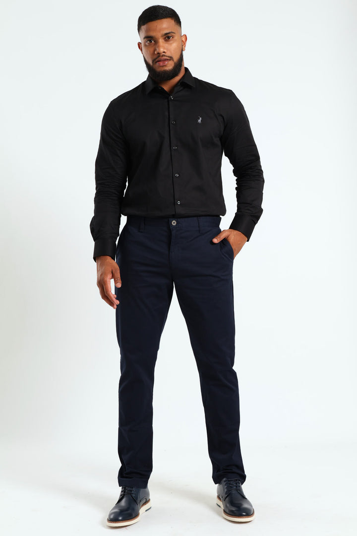 Venice Slim Fit Chino Trousers - Navy