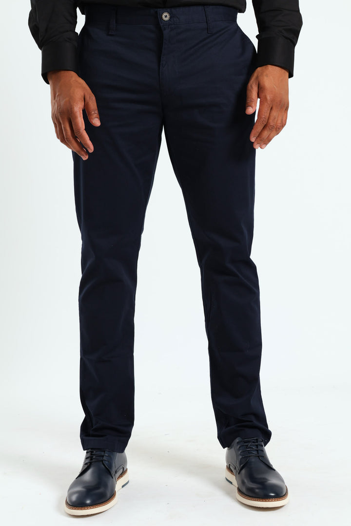 Venice Slim Fit Chino Trousers - Navy