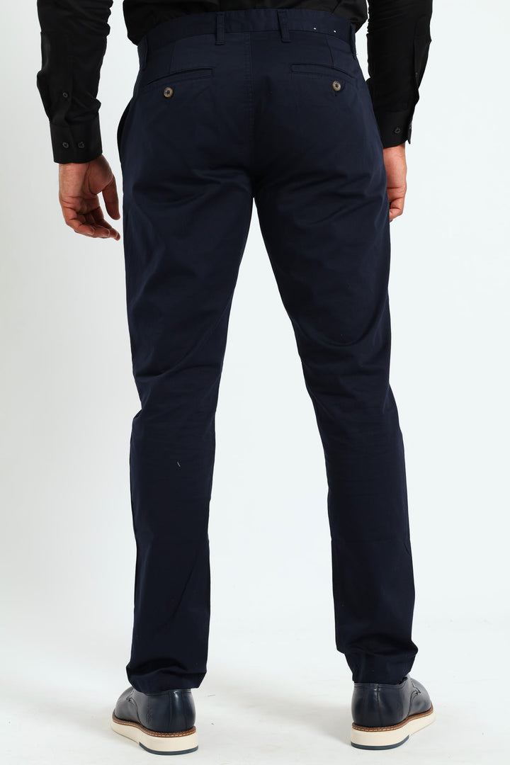 Venice Slim Fit Chino Trousers - Navy