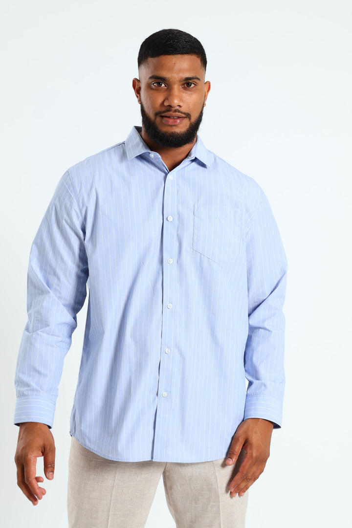 Melange Stripe Shirt - Light Blue