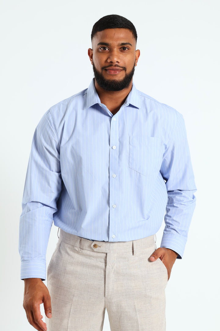 Melange Stripe Shirt - Light Blue