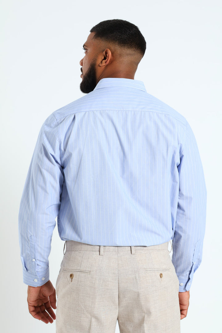 Melange Stripe Shirt - Light Blue