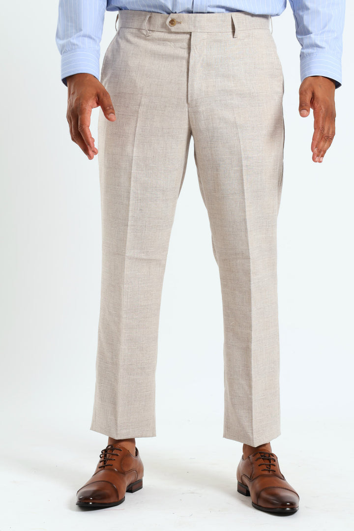 Glen Check Suit Trouser - Natural