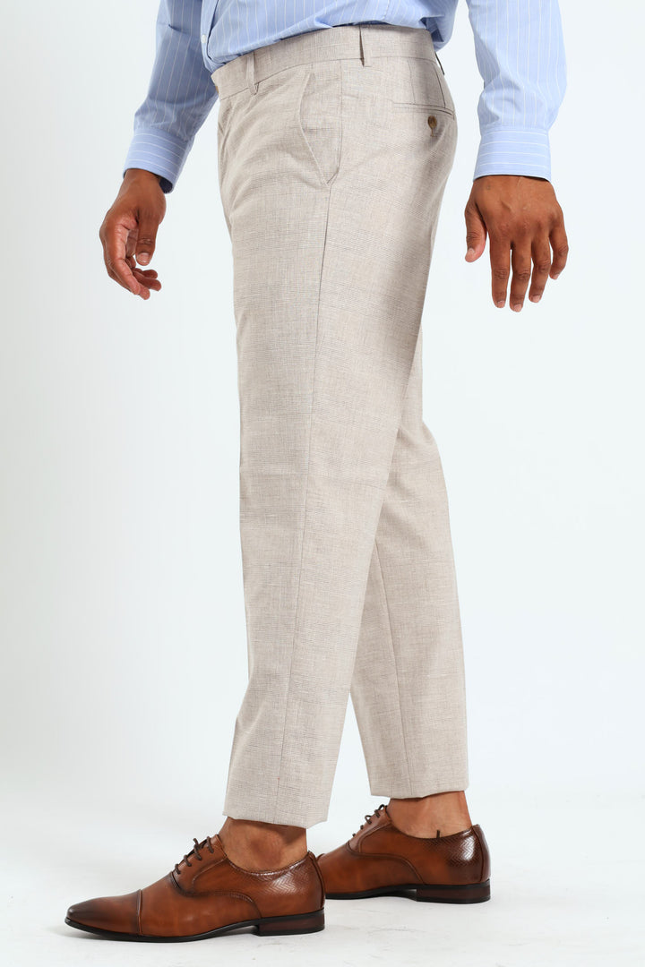 Glen Check Suit Trouser - Natural