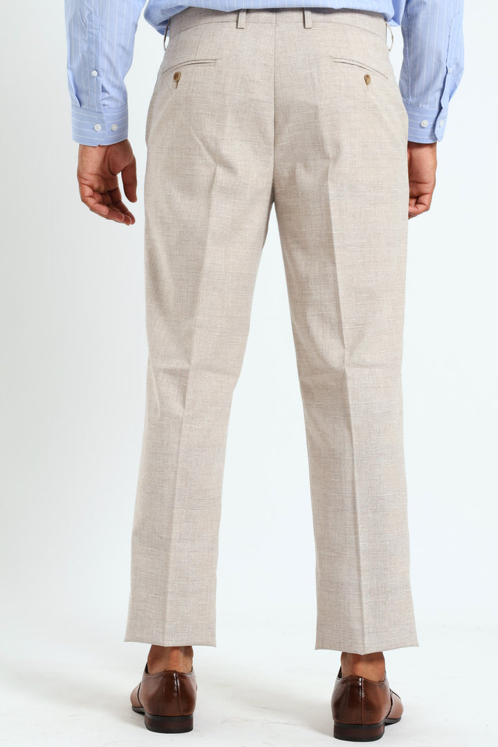 Glen Check Suit Trouser - Natural