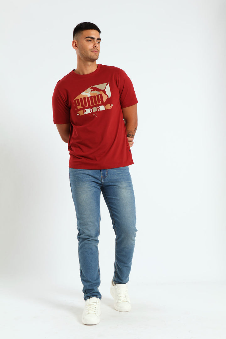 Graphics Sports Tee - Burgundy