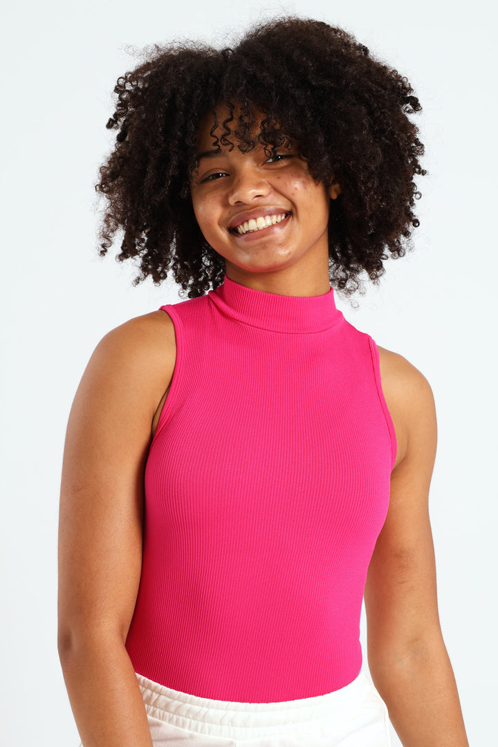 Girls Seamless Bodysuit - Cerise