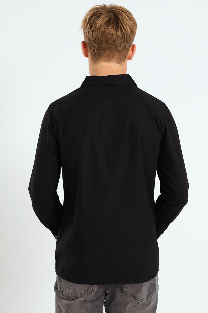 Boys Cracker Cotton Shirt - Black