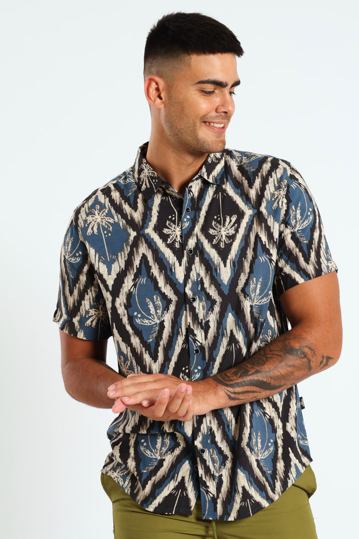 Viscose Aztek Shirt - Blue