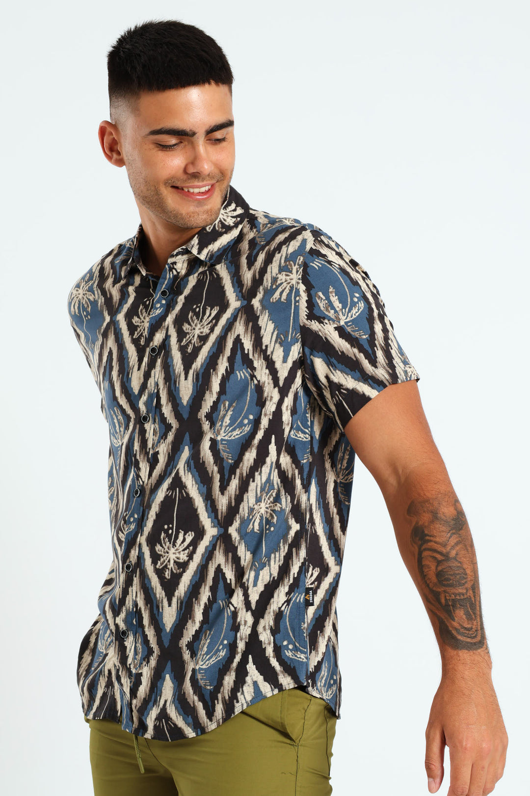 Viscose Aztek Shirt - Blue