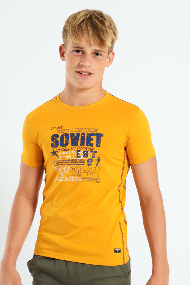 Boys Primal Tee - Mustard