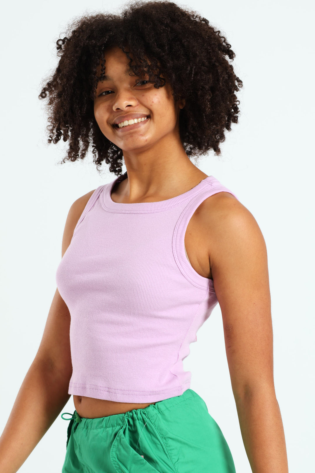 Girls Basic Rib Vest - Lilac