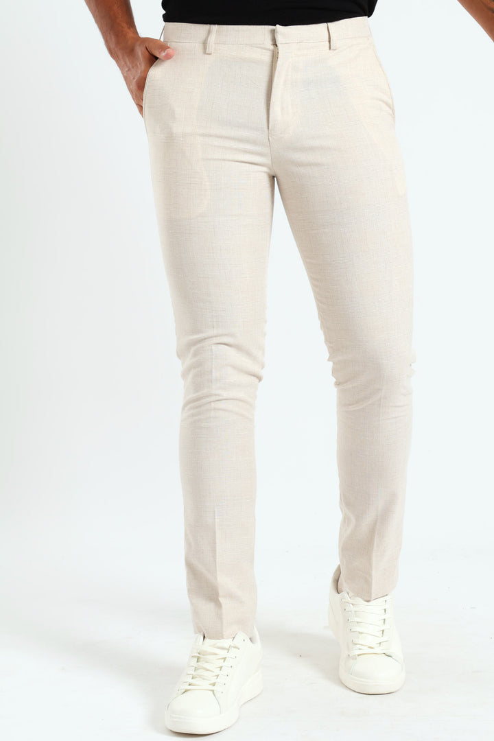 Glen Check Suit Trouser - Cream