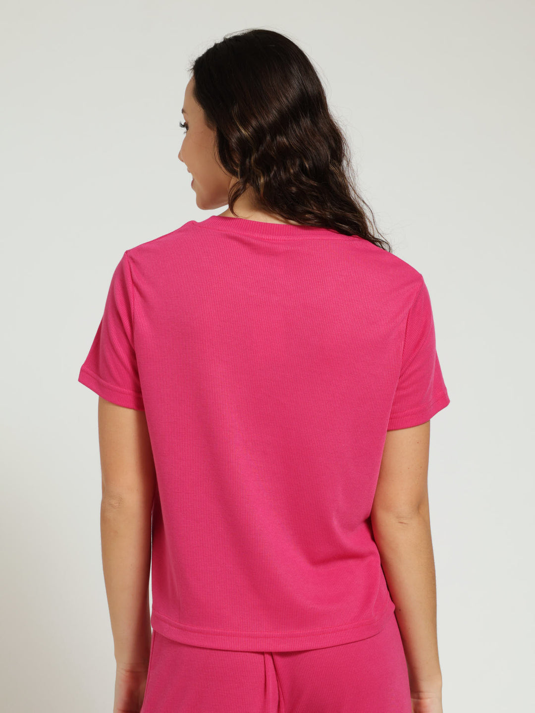 Regular Rib Knit Sleepshirt - Pink